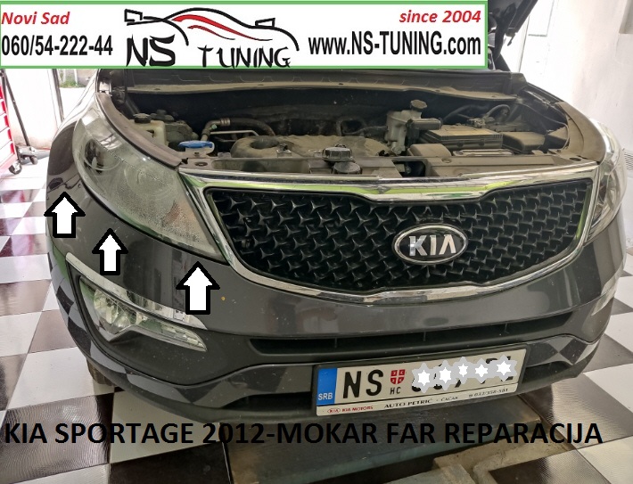 kia sportage 2012 2013 2014 xenon far mokar pun vode reparacija farova novi sad ns tuning